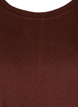 Meleret bluse med justerbar bund, Brown Melange , Packshot image number 2