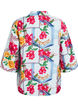 Skjortebluse med albuelange &aelig;rmer og farverigt print, Bl&aring;, Packshot image number 1