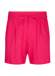 Shorts i bomuldsmusselin med lommer, Bright Rose