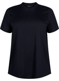 Basis t-shirt i bomuld med rund hals , Sort