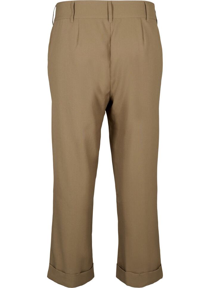 Højtaljede bukser med opsmøg, Petrified Oak, Packshot image number 1