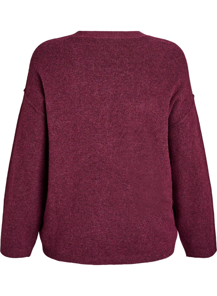 L&oslash;s striktr&oslash;je med markante syninger, M&oslash;rk Bordeaux, Packshot image number 1