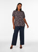 Bluse med korte &aelig;rmer og paisleyprint, M&oslash;rk Bordeaux, Model image number 1
