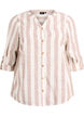 Skjortebluse i bomuld med V-udsk&aelig;ring, Beige, Packshot image number 0