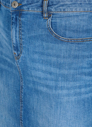Tætsiddende denim nederdel i bomuld, Blue denim, Packshot image number 2