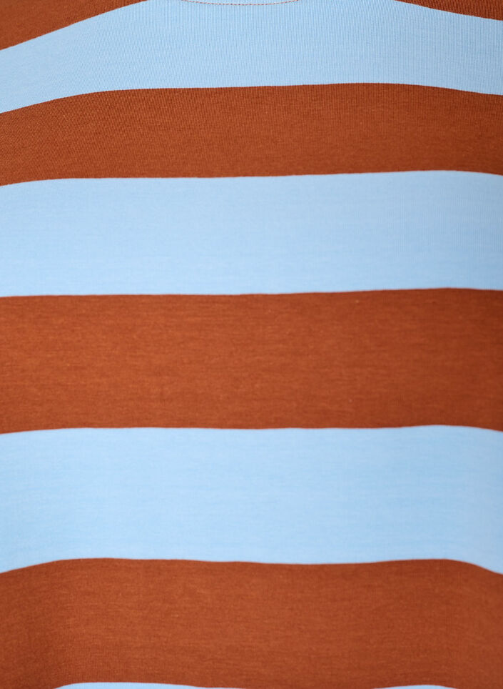 Oversize T-shirt med striber og 1/2 &aelig;rmer, Bl&aring;, Packshot image number 2