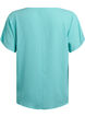 Bluse med korte &aelig;rmer og rund halsudsk&aelig;ring, Bl&aring;, Packshot image number 1