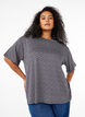 Oversize bluse med mønster, Blå, Model image number 0