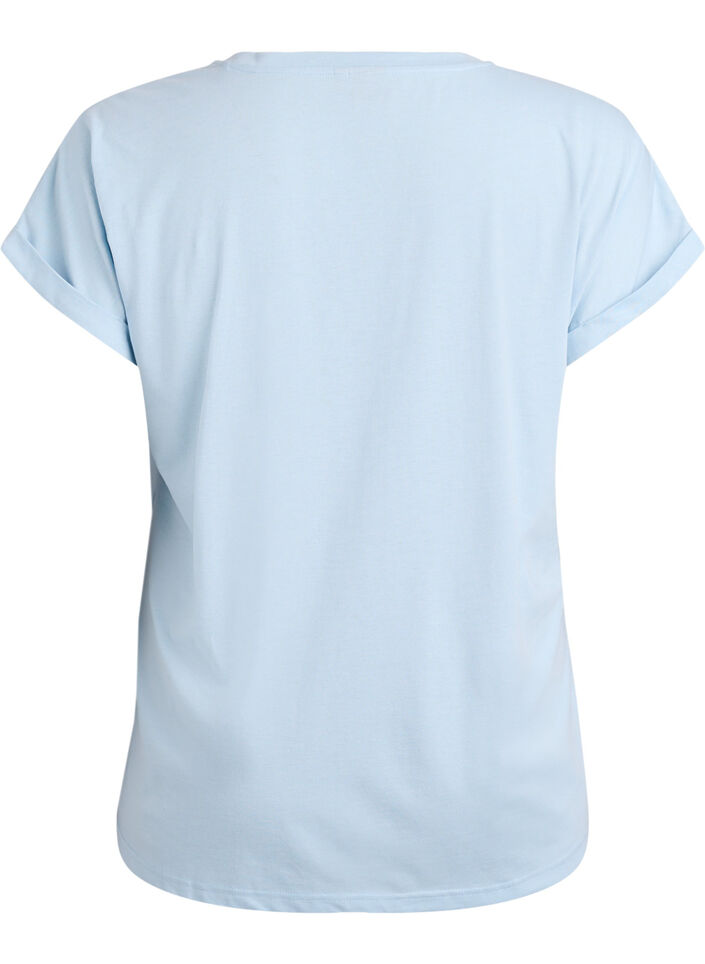 Kort&aelig;rmet t-shirt i bomuldsblanding, Bl&aring;, Packshot image number 1