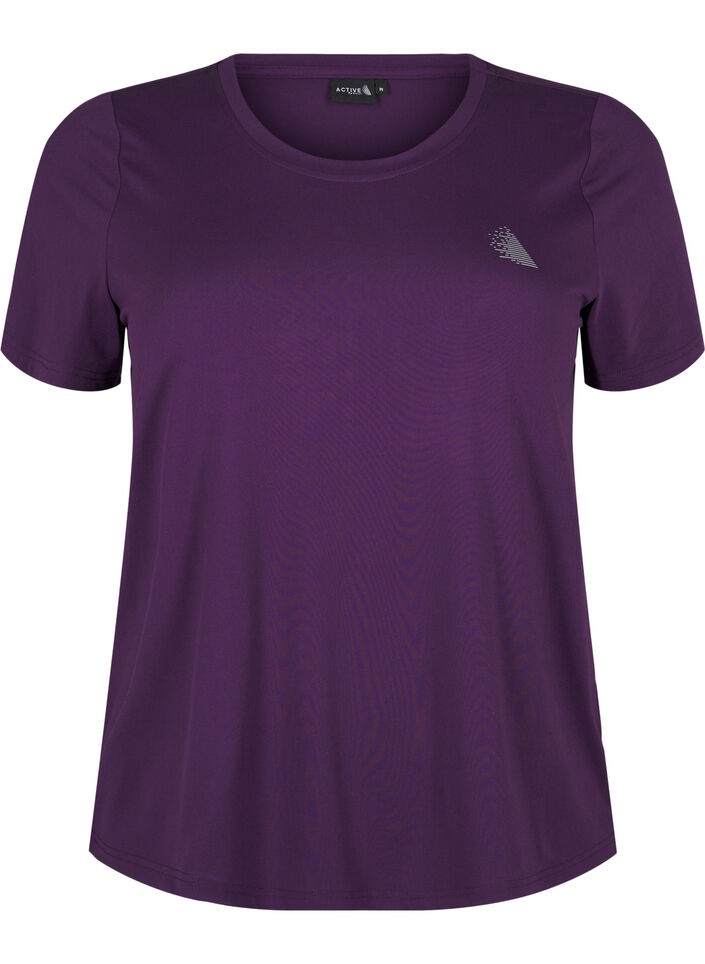 Slim fit trænings t-shirt med rund hals, Purple Pennant, Packshot image number 0