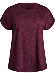 L&oslash;s tr&aelig;nings t-shirt med korte &aelig;rmer, M&oslash;rk Bordeaux