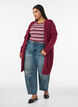 Meleret strik cardigan med lommer, R&oslash;d, Model image number 1