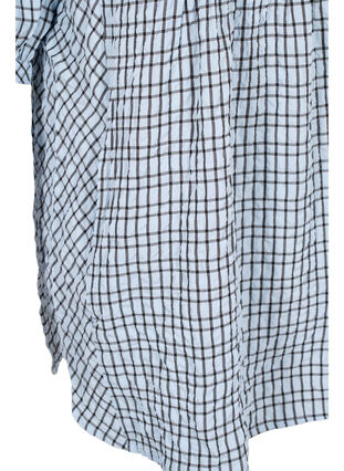 Ternet skjorte tunika med 3/4 ærmer, Light Blue Check , Packshot image number 3