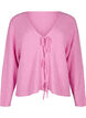 Strikcardigan med bindebånd, Begonia Pink Mel., Packshot image number 0