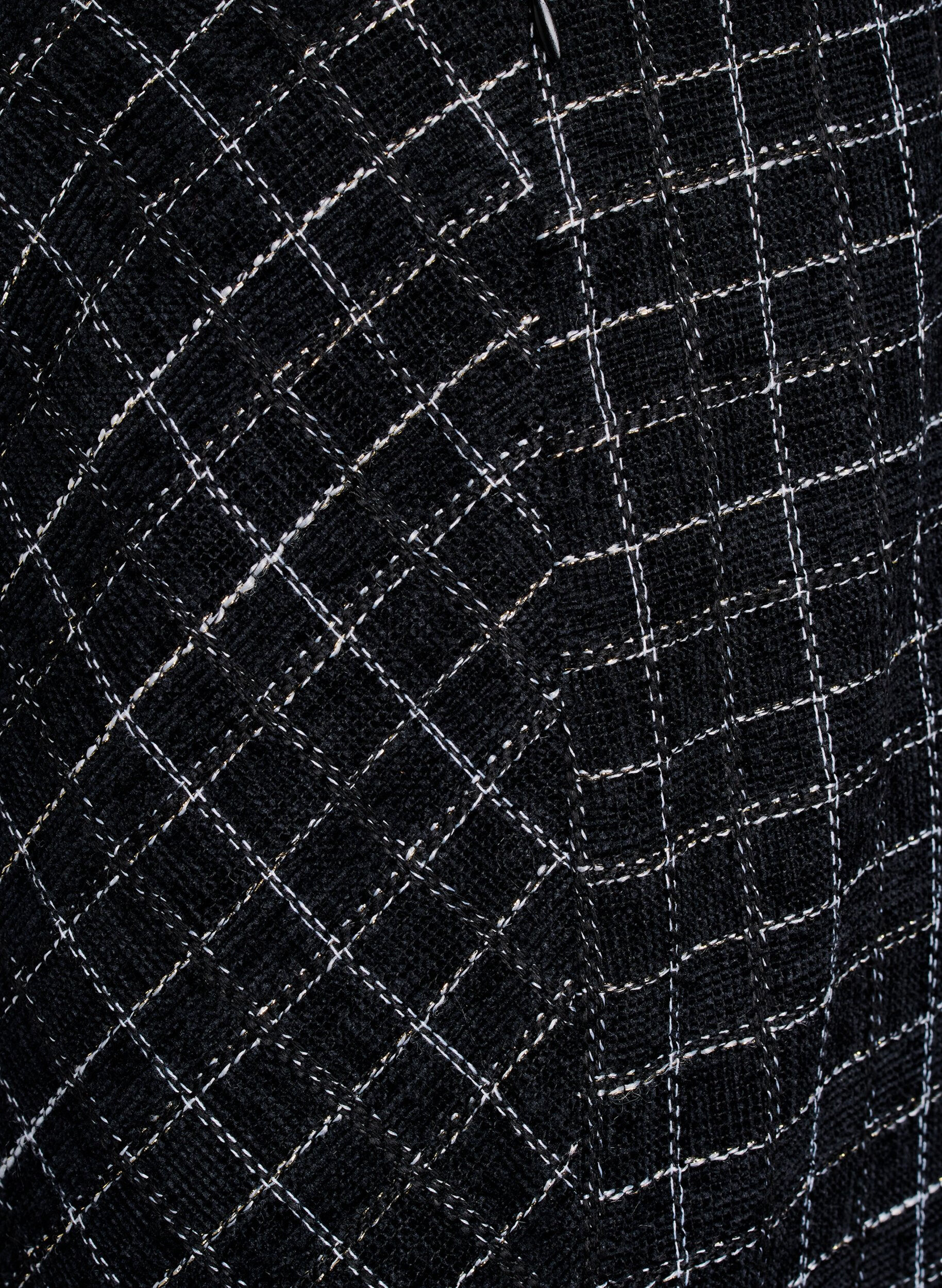 Zizzi Nederdel med ternet m&oslash;nster, Sort, Packshot image number 3