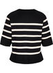 3/4 ærmet strikbluse med striber, Black Birch Stripes, Packshot image number 1
