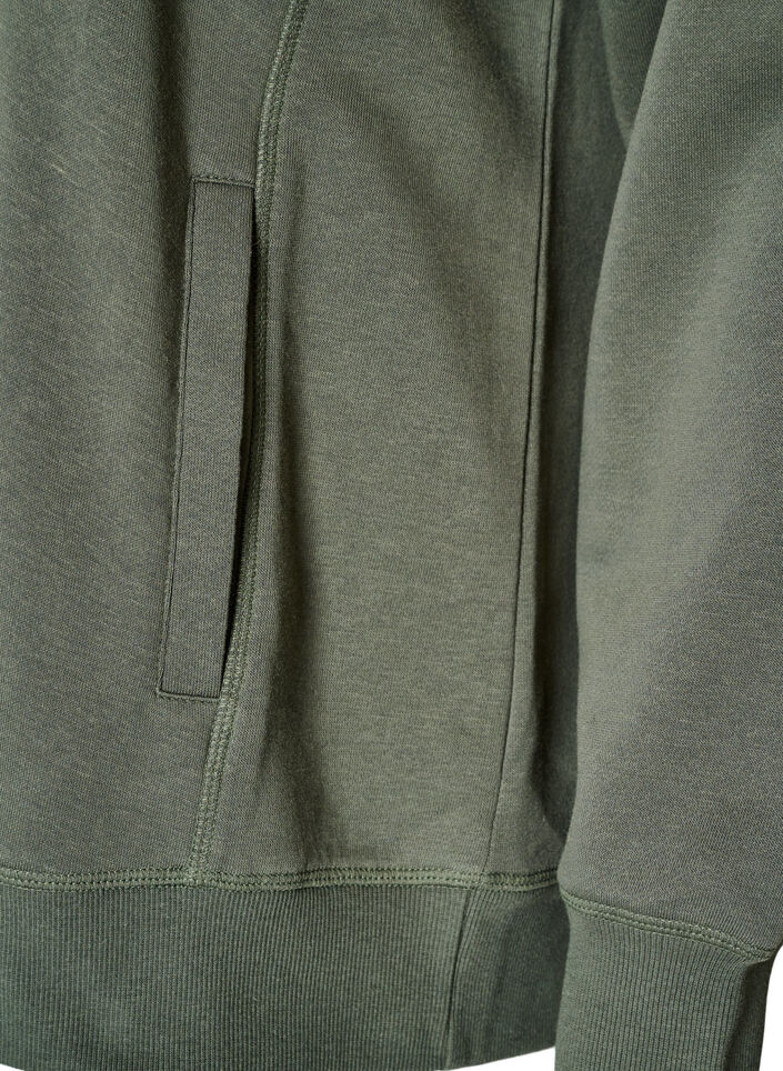 Sweatshirt med h&oslash;j krave og lommer, Gr&oslash;n, Packshot image number 3