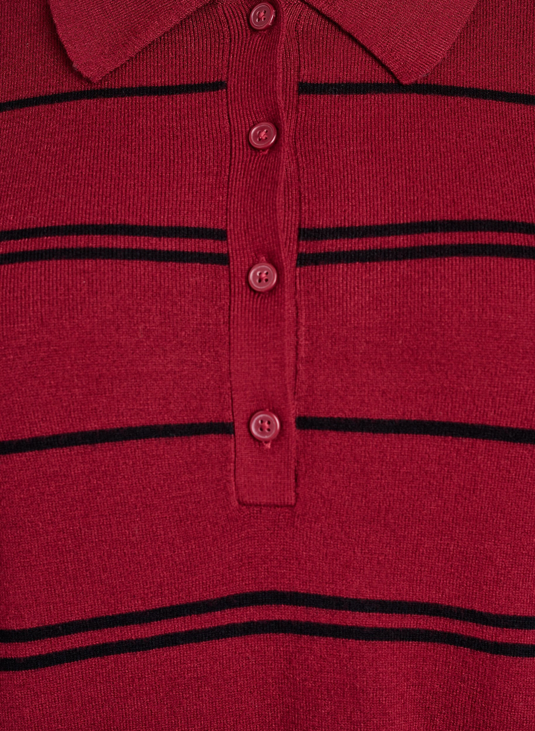 Zizzi Strikbluse med polokrave, R&oslash;d, Packshot image number 2