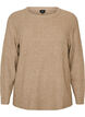 Meleret strikbluse med rund hals, Beige, Packshot image number 0