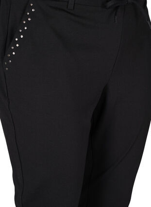 Cropped Maddison bukser med nitter, Black w Studs, Packshot image number 2