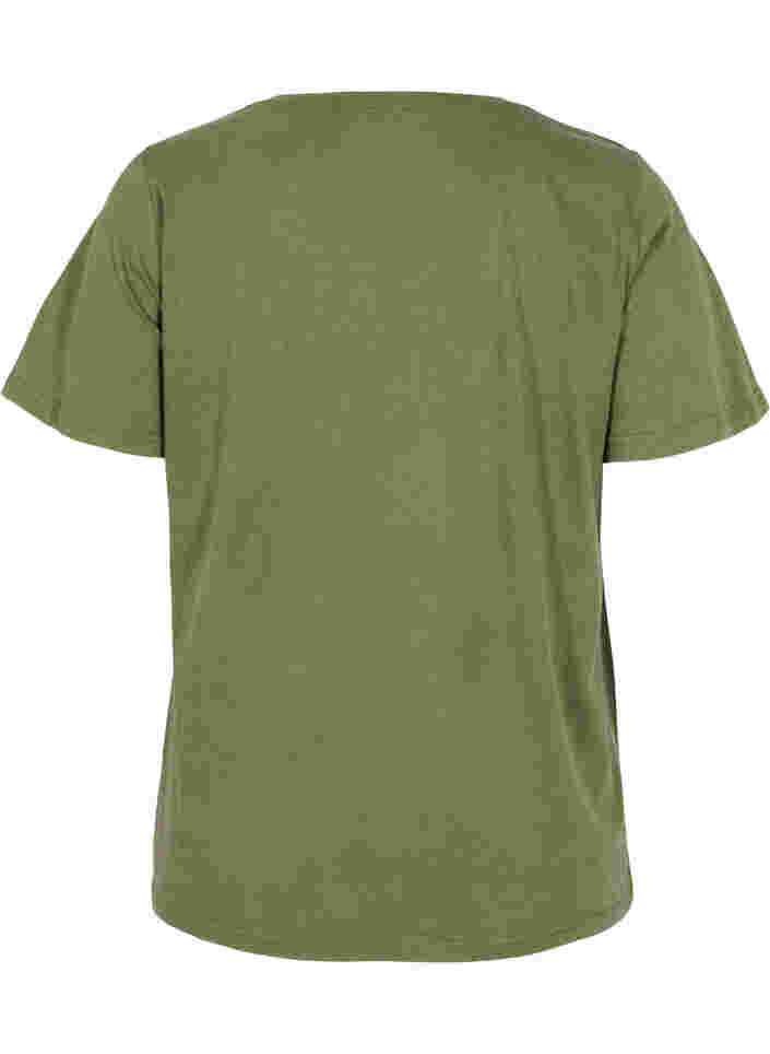 Bomulds t-shirt med acid wash og sten , Ivy Green Wash, Packshot image number 1