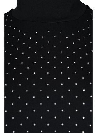 Kortærmet kjole med sten, Black, Packshot image number 2