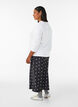 Satin midi-nederdel, Sort, Model image number 1