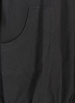 Ærmeløs kjole i bomuld, Black, Packshot image number 3