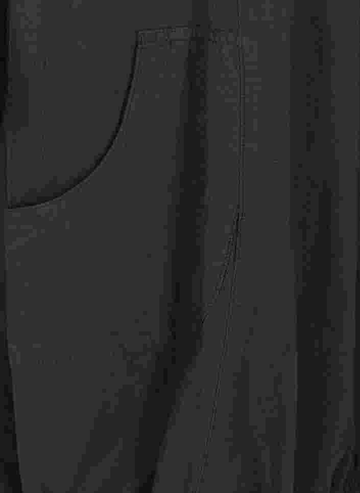 Ærmeløs kjole i bomuld, Black, Packshot image number 3