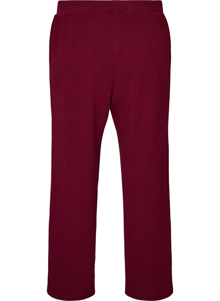 L&oslash;se bukser med struktur og h&oslash;j talje, R&oslash;d, Packshot image number 1