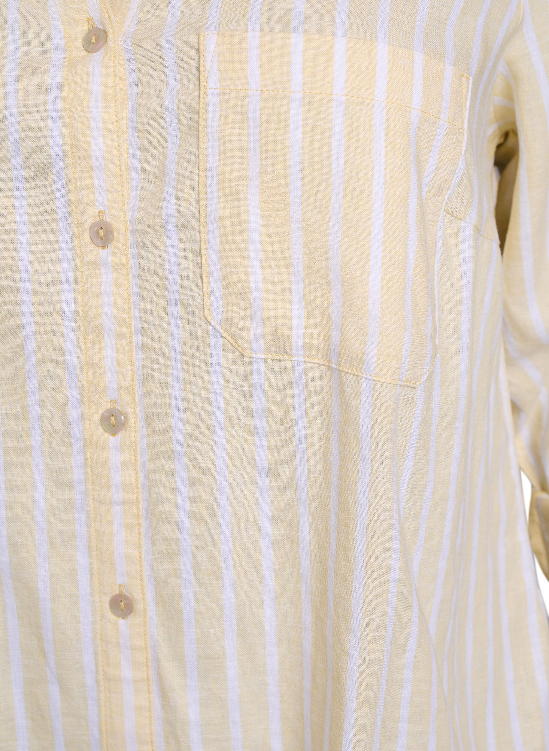 Zizzi Skjorte i h&oslash;r og viskose med 3/4-&aelig;rmer, Beige, Packshot image number 2