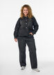 Denimjakke med rhinsten og store frontlommer, Grå, Model image number 1