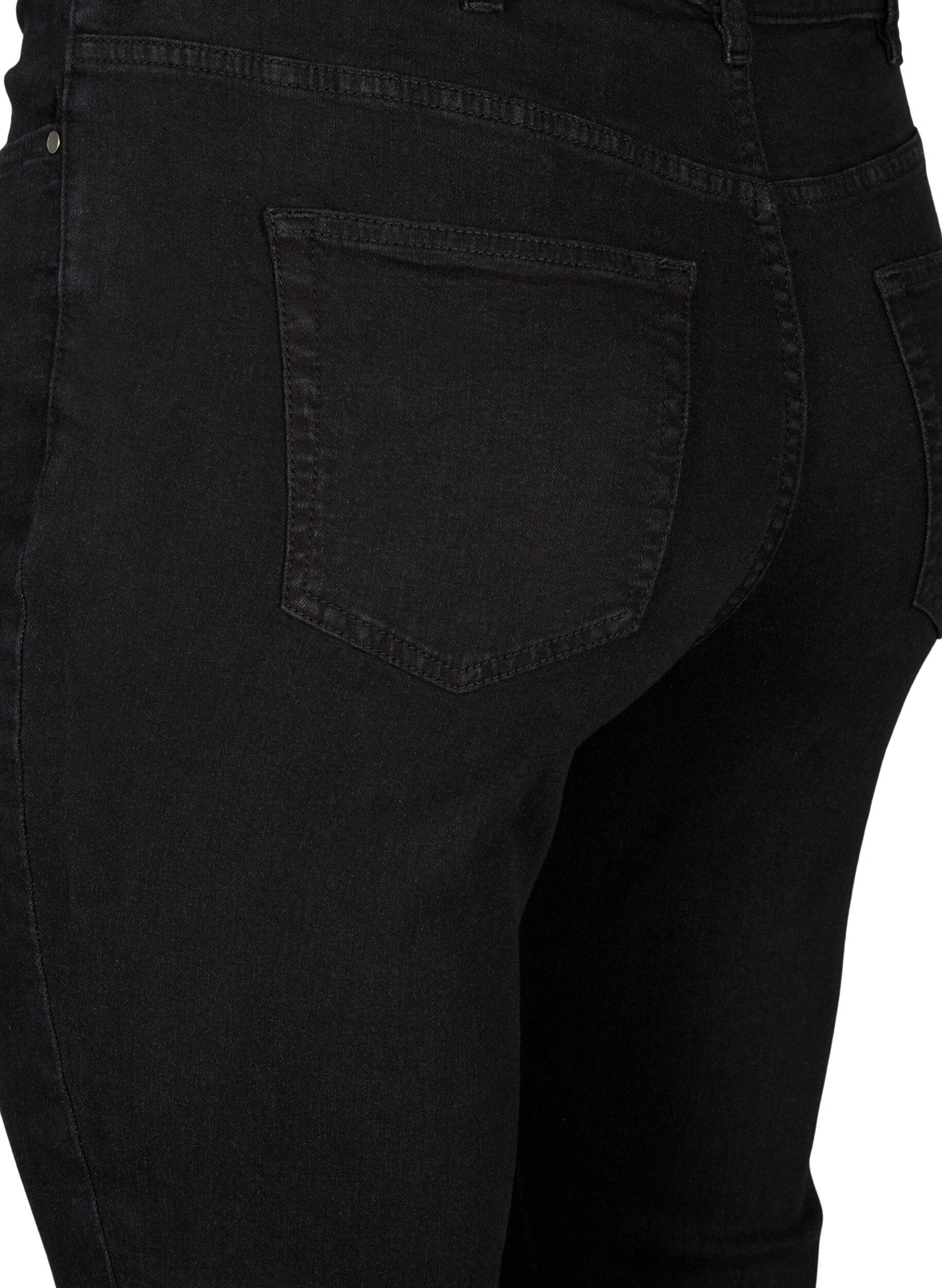 Zizzi H&oslash;jtaljede Amy jeans med super slim fit, Black, Packshot image number 3