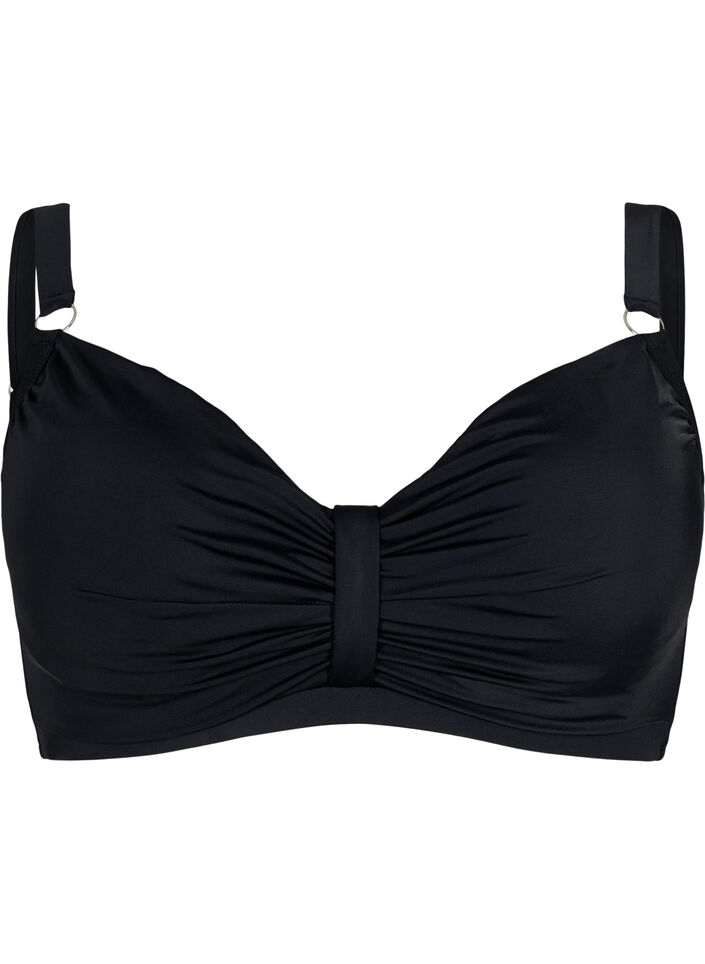 Bikini b&oslash;jle bh med draperinger, Sort, Packshot image number 0