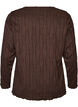 Jerseybluse med b&oslash;lget struktur, Brun, Packshot image number 1