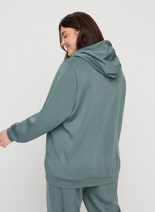 Sweatshirt med lommer og hætte, Balsam Green, Model image number 1