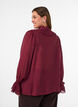 Bluse i viskose med fl&aelig;ser og lange &aelig;rmer, R&oslash;d, Model image number 2