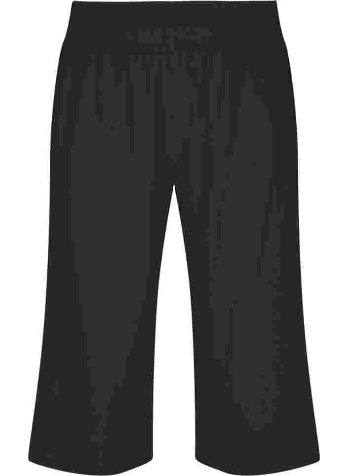 7/8 bukser i bomuldsmix med hør, Black, Packshot image number 0