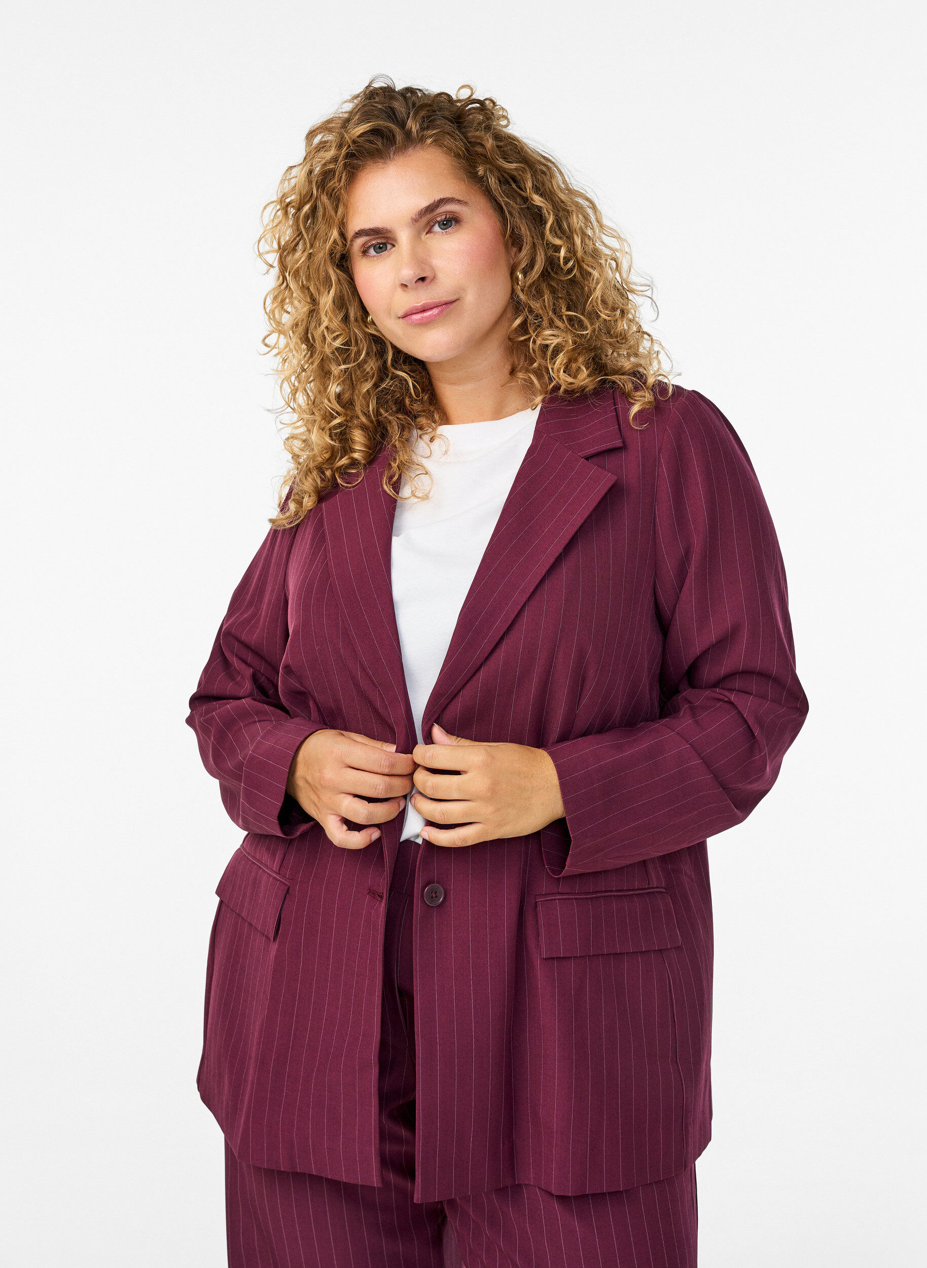 Blazer med lommer og slids, R&oslash;d, Model
