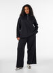 Sweatshirt med h&oslash;j krave og lynl&aring;s, Sort, Model image number 1