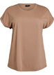 Kort&aelig;rmet t-shirt i bomuldsblanding, Brun, Packshot image number 0
