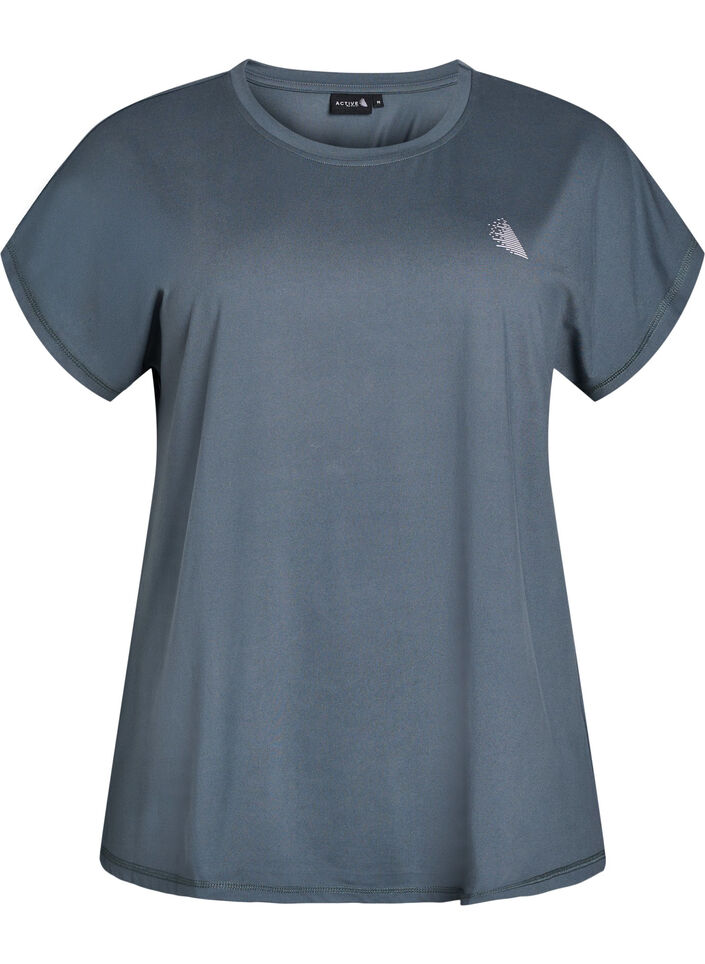 Ensfarvet tr&aelig;nings t-shirt, Gr&oslash;n, Packshot image number 0