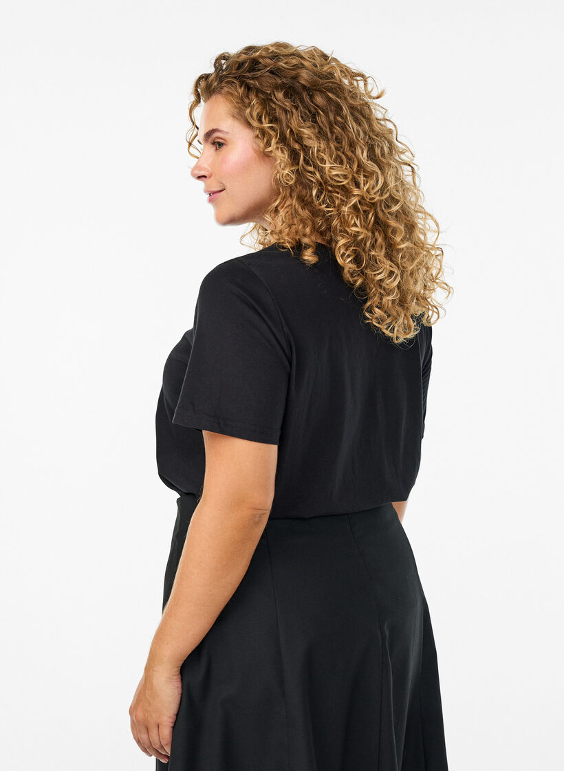 T-shirt med motiv, Sort, Model image number 2