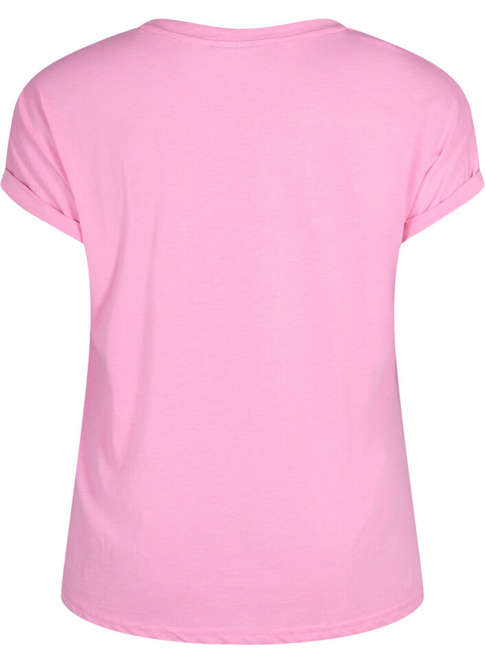 Kort&aelig;rmet t-shirt i bomuldsblanding, Lyser&oslash;d, Packshot image number 1