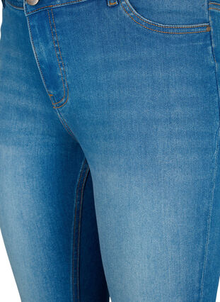 Super slim Sanna jeans med slid, Blue denim, Packshot image number 2