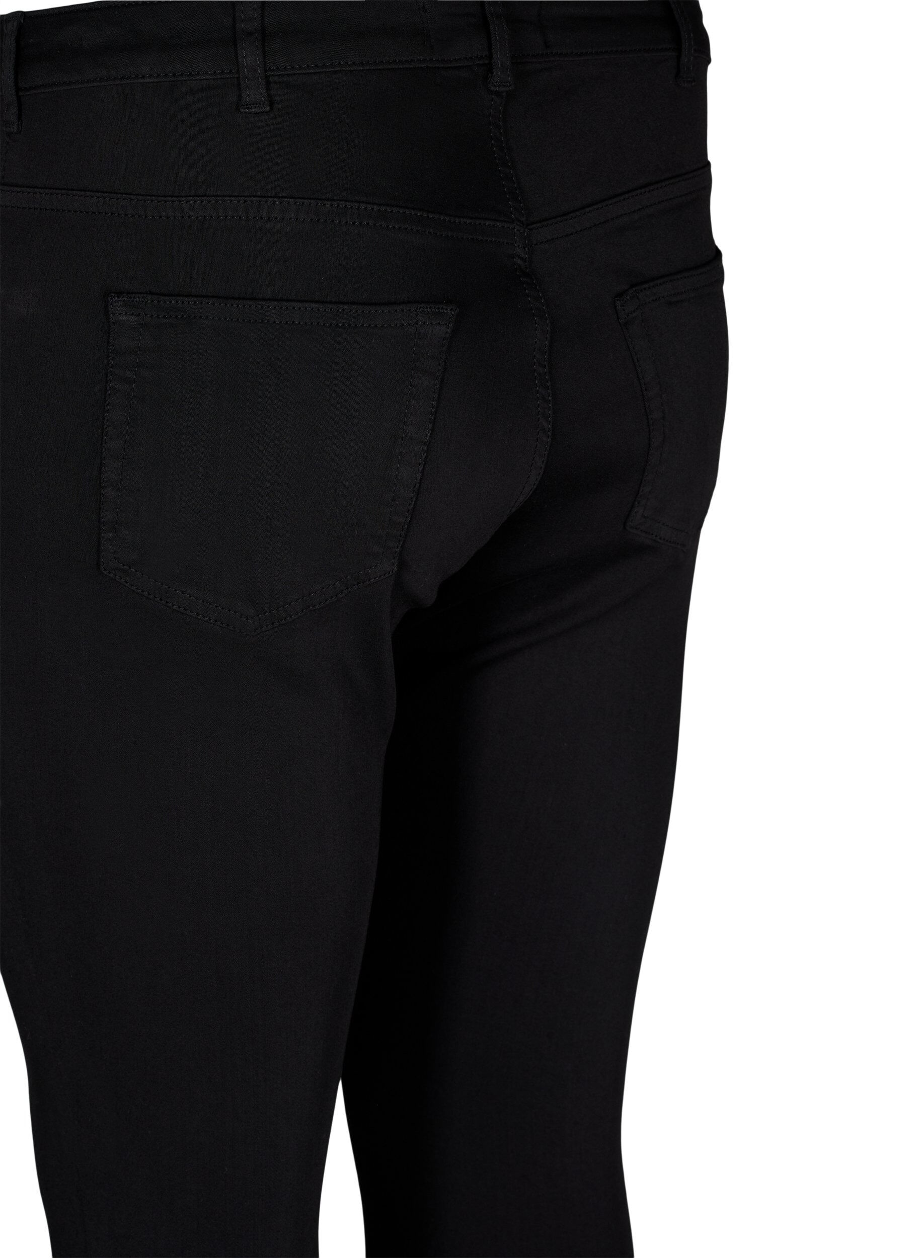 Zizzi Stay black Amy jeans med h&oslash;j talje, Black, Packshot image number 3