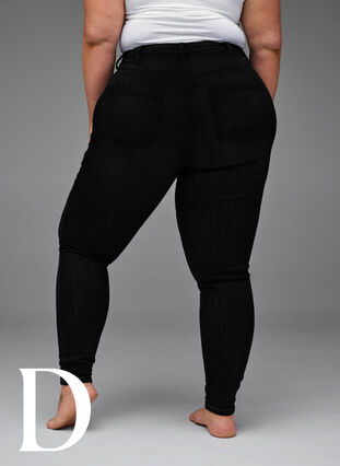 Super slim jeans med høj talje, Black, Model image number 9