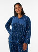 Pyjamasskjorte i velour med all-over print, Bl&aring;, Model image number 0