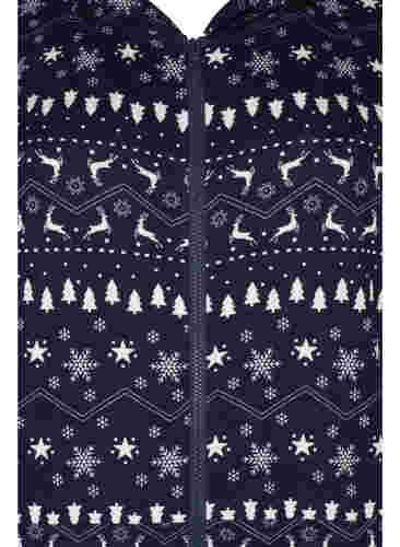 Jule jumpsuit med hætte, Night Sky/White AOP, Packshot image number 2