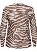 Meshbluse med print, Brun, Packshot image number 1